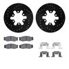 8512-67272 Drilled/Slotted Brake Rotors w/5000 Advanced Brake Pads Kit & Hardware [Black], 1982-1985 Infiniti/Nissan, Position:  - image 2