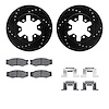 8512-67284 Drilled/Slotted Brake Rotors w/5000 Advanced Brake Pads Kit & Hardware [Black], 1985-1997 Infiniti/Nissan, Position:  - image 1