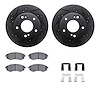 8512-67317 Drilled/Slotted Brake Rotors w/5000 Advanced Brake Pads Kit & Hardware [Black], 1996-1996 Infiniti/Nissan, Position:  - image 1
