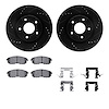 8512-67376 Drilled/Slotted Brake Rotors w/5000 Advanced Brake Pads Kit & Hardware [Black], 2007-2012 Infiniti/Nissan, Position:  - image 1