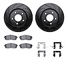 8512-67388 Drilled/Slotted Brake Rotors w/5000 Advanced Brake Pads Kit & Hardware [Black], 2007-2012 Infiniti/Nissan, Position:  - image 1