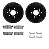 8512-68003 Drilled/Slotted Brake Rotors w/5000 Advanced Brake Pads Kit & Hardware [Black], 1993-2001 Infiniti/Nissan, Position:  - image 1
