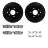 8512-68003 Drilled/Slotted Brake Rotors w/5000 Advanced Brake Pads Kit & Hardware [Black], 1993-2001 Infiniti/Nissan, Position:  - image 2