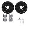 8512-68009 Drilled/Slotted Brake Rotors w/5000 Advanced Brake Pads Kit & Hardware [Black], 2003-2008 Infiniti/Nissan, Position:  - image 1