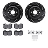 8512-68012 Drilled/Slotted Brake Rotors w/5000 Advanced Brake Pads Kit & Hardware [Black], 2008-2020 Infiniti/Nissan, Position:  - image 1