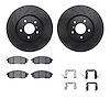 8512-68013 Drilled/Slotted Brake Rotors w/5000 Advanced Brake Pads Kit & Hardware [Black], 2005-2013 Infiniti/Nissan, Position:  - image 1
