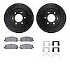 8512-68018 Drilled/Slotted Brake Rotors w/5000 Advanced Brake Pads Kit & Hardware [Black], Fits Select Infiniti/Nissan, Position - image 1