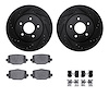 8512-68020 Drilled/Slotted Brake Rotors w/5000 Advanced Brake Pads Kit & Hardware [Black], Fits Select Infiniti/Nissan, Position - image 1