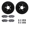 8512-68023 Drilled/Slotted Brake Rotors w/5000 Advanced Brake Pads Kit & Hardware [Black], 1990-1995 Infiniti/Nissan, Position:  - image 1