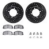 8512-72006 Drilled/Slotted Brake Rotors w/5000 Advanced Brake Pads Kit & Hardware [Black], 1983-1986 Multiple Makes/Models, Posi - image 1