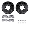 8512-72015 Drilled/Slotted Brake Rotors w/5000 Advanced Brake Pads Kit & Hardware [Black], 1984-1984 Mitsubishi, Position: Front - image 1