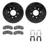 8512-72035 Drilled/Slotted Brake Rotors w/5000 Advanced Brake Pads Kit & Hardware [Black], 1998-1998 Mitsubishi, Position: Front - image 1