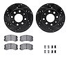 8512-72038 Drilled/Slotted Brake Rotors w/5000 Advanced Brake Pads Kit & Hardware [Black], 2002-2007 Mitsubishi, Position: Front - image 1