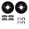 8512-72040 Drilled/Slotted Brake Rotors w/5000 Advanced Brake Pads Kit & Hardware [Black], 1990-2005 Multiple Makes/Models, Posi - image 1