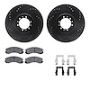 8512-72044 Drilled/Slotted Brake Rotors w/5000 Advanced Brake Pads Kit & Hardware [Black], 1998-2004 Mitsubishi, Position: Front - image 1