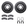 8512-72045 Drilled/Slotted Brake Rotors w/5000 Advanced Brake Pads Kit & Hardware [Black], Fits Select Mitsubishi, Position: Fro - image 1