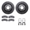 8512-72045 Drilled/Slotted Brake Rotors w/5000 Advanced Brake Pads Kit & Hardware [Black], Fits Select Mitsubishi, Position: Fro - image 2