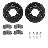 8512-72059 Drilled/Slotted Brake Rotors w/5000 Advanced Brake Pads Kit & Hardware [Black], 1983-1983 Mitsubishi, Position: Front - image 1