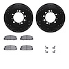 8512-72077 Drilled/Slotted Brake Rotors w/5000 Advanced Brake Pads Kit & Hardware [Black], 1984-1989 Mopar, Position: Rear - image 1