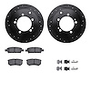 8512-72084 Drilled/Slotted Brake Rotors w/5000 Advanced Brake Pads Kit & Hardware [Black], 2004-2007 Mitsubishi, Position: Rear - image 1