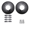 8512-72317 Drilled/Slotted Brake Rotors w/5000 Advanced Brake Pads Kit & Hardware [Black], 2010-2011 Freightliner, Position: Fro - image 1
