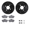 8512-73003 Drilled/Slotted Brake Rotors w/5000 Advanced Brake Pads Kit & Hardware [Black], 1980-1992 Audi/Volkswagen, Position:  - image 1