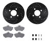 8512-73003 Drilled/Slotted Brake Rotors w/5000 Advanced Brake Pads Kit & Hardware [Black], 1980-1992 Audi/Volkswagen, Position:  - image 2