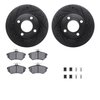 8512-73008 Drilled/Slotted Brake Rotors w/5000 Advanced Brake Pads Kit & Hardware [Black], 1984-1987 Audi/Volkswagen, Position:  - image 2