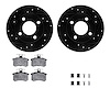 8512-73009 Drilled/Slotted Brake Rotors w/5000 Advanced Brake Pads Kit & Hardware [Black], 1984-1995 Audi/Volkswagen, Position:  - image 1