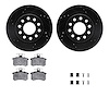 8512-73014 Drilled/Slotted Brake Rotors w/5000 Advanced Brake Pads Kit & Hardware [Black], 1990-1997 Audi/Volkswagen, Position:  - image 1
