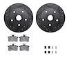 8512-73018 Drilled/Slotted Brake Rotors w/5000 Advanced Brake Pads Kit & Hardware [Black], 1996-1997 Audi/Volkswagen, Position:  - image 1