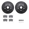 8512-73019 Drilled/Slotted Brake Rotors w/5000 Advanced Brake Pads Kit & Hardware [Black], 1997-2001 Audi/Volkswagen, Position:  - image 1