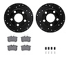 8512-73025 Drilled/Slotted Brake Rotors w/5000 Advanced Brake Pads Kit & Hardware [Black], 1998-1998 Audi/Volkswagen, Position:  - image 1