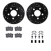 8512-73026 Drilled/Slotted Brake Rotors w/5000 Advanced Brake Pads Kit & Hardware [Black], 1999-2001 Audi/Volkswagen, Position:  - image 1