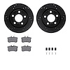 8512-73028 Drilled/Slotted Brake Rotors w/5000 Advanced Brake Pads Kit & Hardware [Black], 2000-2003 Audi/Volkswagen, Position:  - image 1