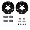 8512-73030 Drilled/Slotted Brake Rotors w/5000 Advanced Brake Pads Kit & Hardware [Black], 1999-2002 Audi/Volkswagen, Position:  - image 1