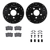8512-73031 Drilled/Slotted Brake Rotors w/5000 Advanced Brake Pads Kit & Hardware [Black], 1999-2004 Audi/Volkswagen, Position:  - image 1