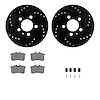 8512-73036 Drilled/Slotted Brake Rotors w/5000 Advanced Brake Pads Kit & Hardware [Black], 2001-2006 Audi/Volkswagen, Position:  - image 1