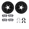 8512-73038 Drilled/Slotted Brake Rotors w/5000 Advanced Brake Pads Kit & Hardware [Black], 2004-2009 Audi/Volkswagen, Position:  - image 1