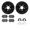 8512-73042 Drilled/Slotted Brake Rotors w/5000 Advanced Brake Pads Kit & Hardware [Black], 2005-2009 Audi/Volkswagen, Position:  - image 1