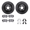 8512-73045 Drilled/Slotted Brake Rotors w/5000 Advanced Brake Pads Kit & Hardware [Black], 2005-2011 Audi/Volkswagen, Position:  - image 1