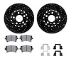 8512-73046 Drilled/Slotted Brake Rotors w/5000 Advanced Brake Pads Kit & Hardware [Black], 2004-2010 Audi/Volkswagen, Position:  - image 1