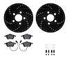 8512-73047 Drilled/Slotted Brake Rotors w/5000 Advanced Brake Pads Kit & Hardware [Black], 1992-1998 Audi/Volkswagen, Position:  - image 1