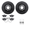 8512-73054 Drilled/Slotted Brake Rotors w/5000 Advanced Brake Pads Kit & Hardware [Black], 1997-2000 Audi/Volkswagen, Position:  - image 1