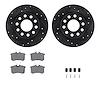 8512-73056 Drilled/Slotted Brake Rotors w/5000 Advanced Brake Pads Kit & Hardware [Black], 2002-2006 Audi/Volkswagen, Position:  - image 1