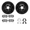 8512-73058 Drilled/Slotted Brake Rotors w/5000 Advanced Brake Pads Kit & Hardware [Black], 2004-2018 Multiple Makes/Models, Posi - image 1