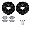 8512-73065 Drilled/Slotted Brake Rotors w/5000 Advanced Brake Pads Kit & Hardware [Black], 2009-2012 Audi/Volkswagen, Position:  - image 1