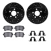8512-73069 Drilled/Slotted Brake Rotors w/5000 Advanced Brake Pads Kit & Hardware [Black], 2008-2016 Audi/Volkswagen, Position:  - image 1