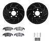 8512-73072 Drilled/Slotted Brake Rotors w/5000 Advanced Brake Pads Kit & Hardware [Black], 2011-2011 Audi/Volkswagen, Position:  - image 1