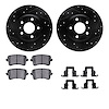 8512-73075 Drilled/Slotted Brake Rotors w/5000 Advanced Brake Pads Kit & Hardware [Black], 2012-2017 Audi/Volkswagen, Position:  - image 1